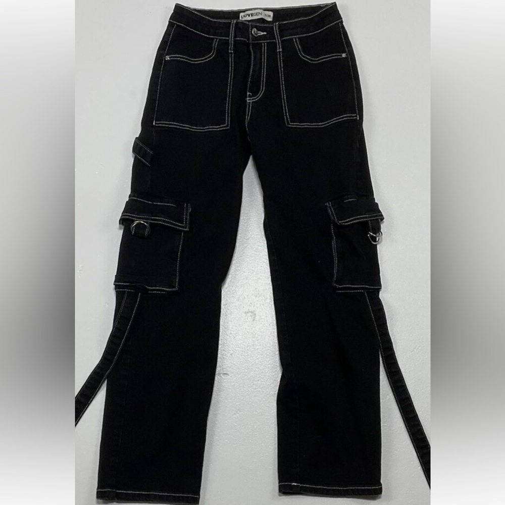 🖤Love Gen Black Wide Leg Cargo Pants
